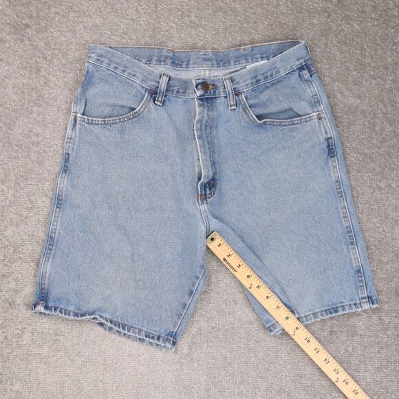 VTG 90s Rustler 34x8 Light Wash Blue Denim Jean Shorts Jorts - Picture 4 of 12